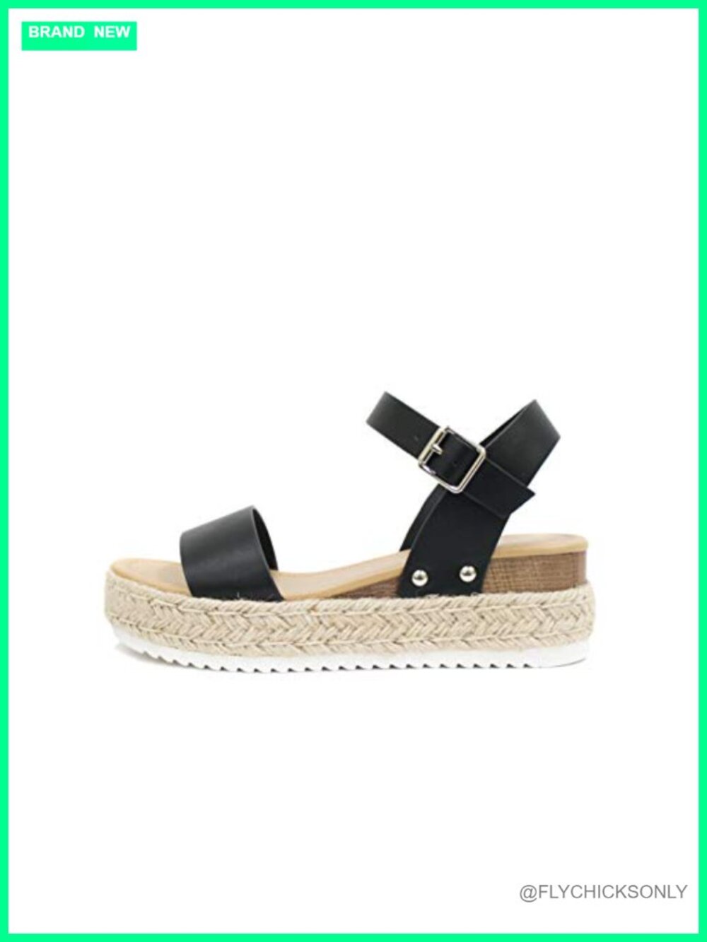 Platform Espadrille Sandal Open Toe Ankle Strap Buckle
